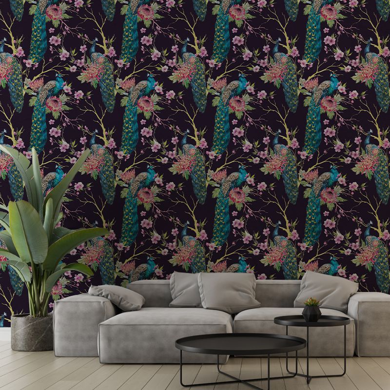 Dark-Purple-Pea-Fowl-1_tapet_vladila_3