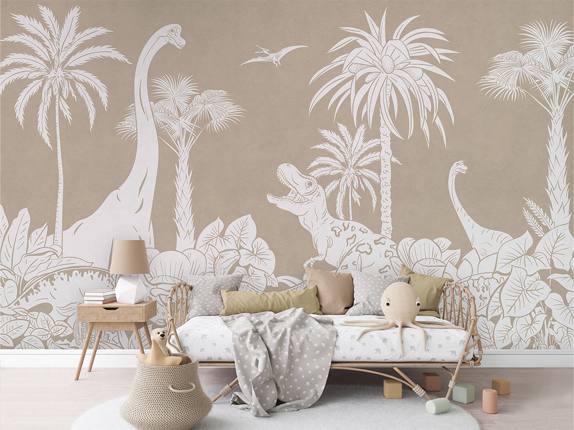 MONOCHROME_DINO_BROWN_-_Mural_-_Rotan_couch