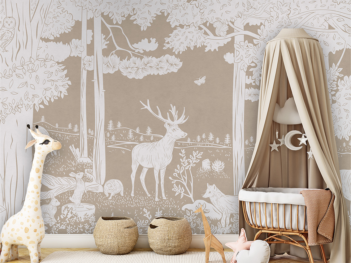 MONOCHROME_FOREST_BROWN_-_Mural_-_Crib_clamboe