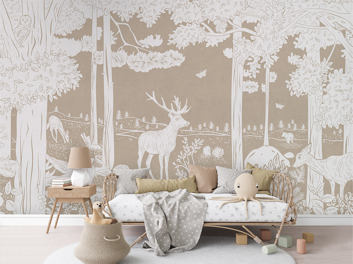 MONOCHROME_FOREST_BROWN_-_Mural_-_Rotan_couch