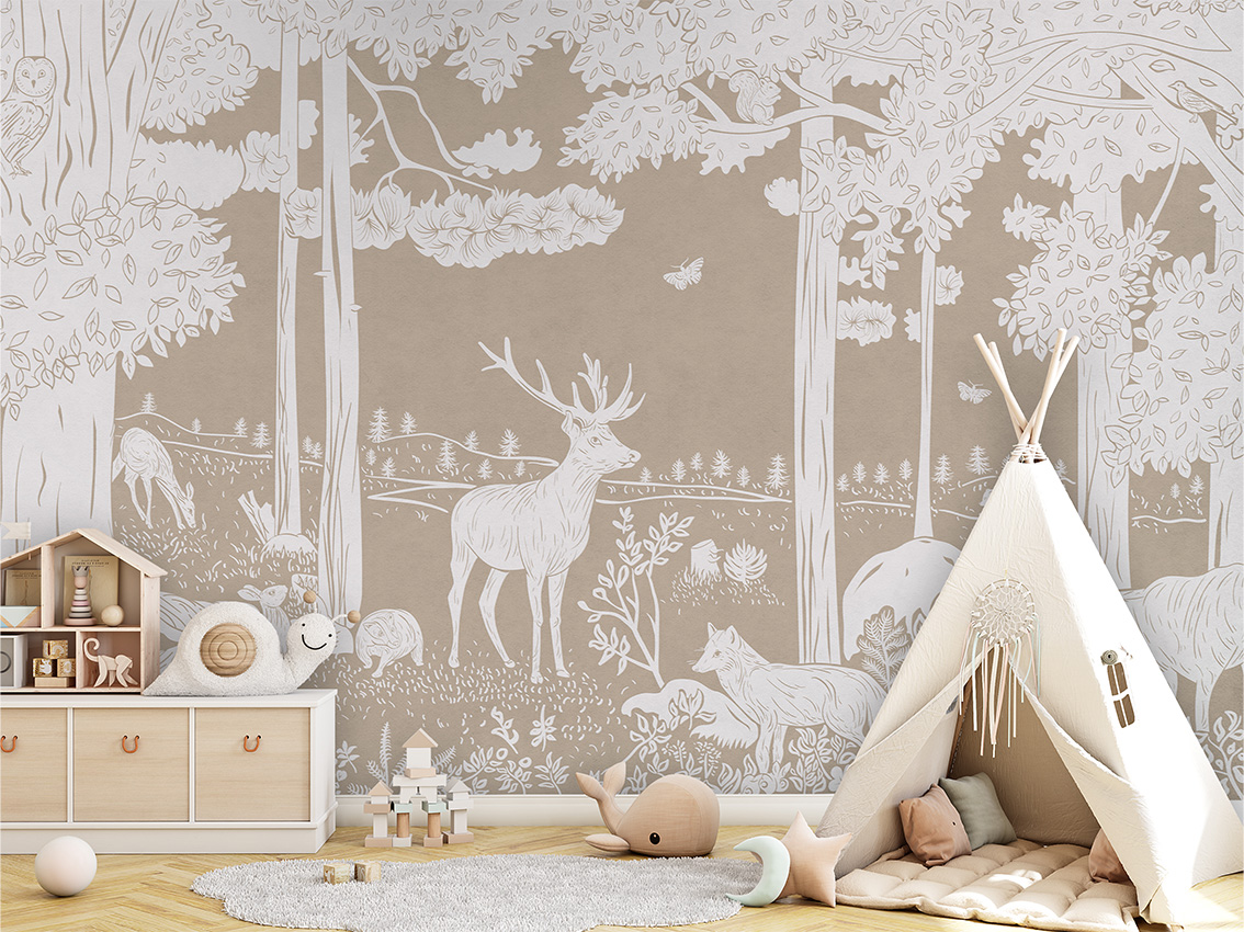 MONOCHROME_FOREST_BROWN_-_Mural_-_Tipi