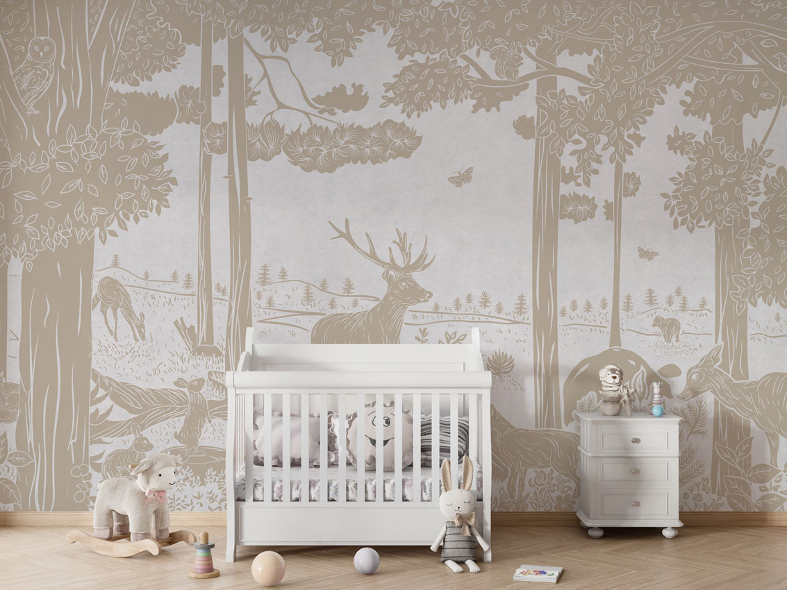 MONOCHROME_FOREST_WHITE_VINTAGE_-_Mural_-_Crib_white_-_Copy