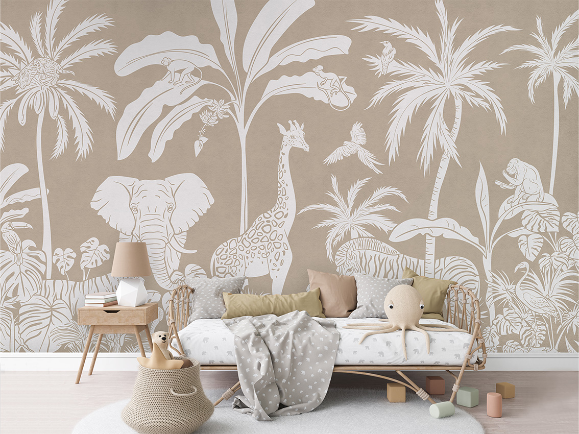 MONOCHROME_JUNGLE_BROWN_-_Mural_-_Rotan_couch