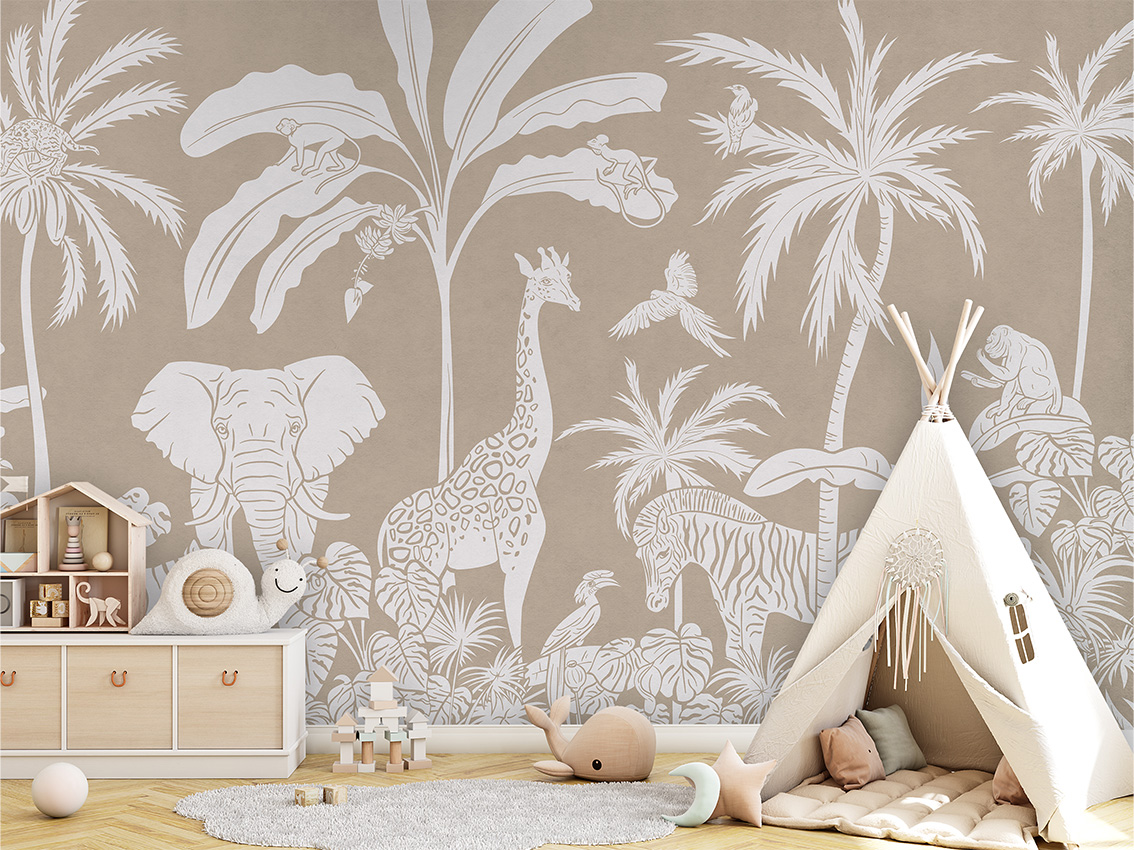 MONOCHROME_JUNGLE_BROWN_-_Mural_-_Tipi