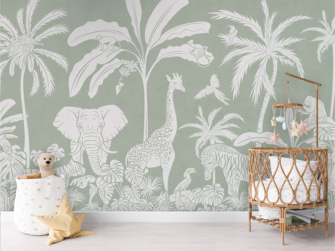 MONOCHROME_JUNGLE_GREEN_-_Mural_-_Crib_rotan