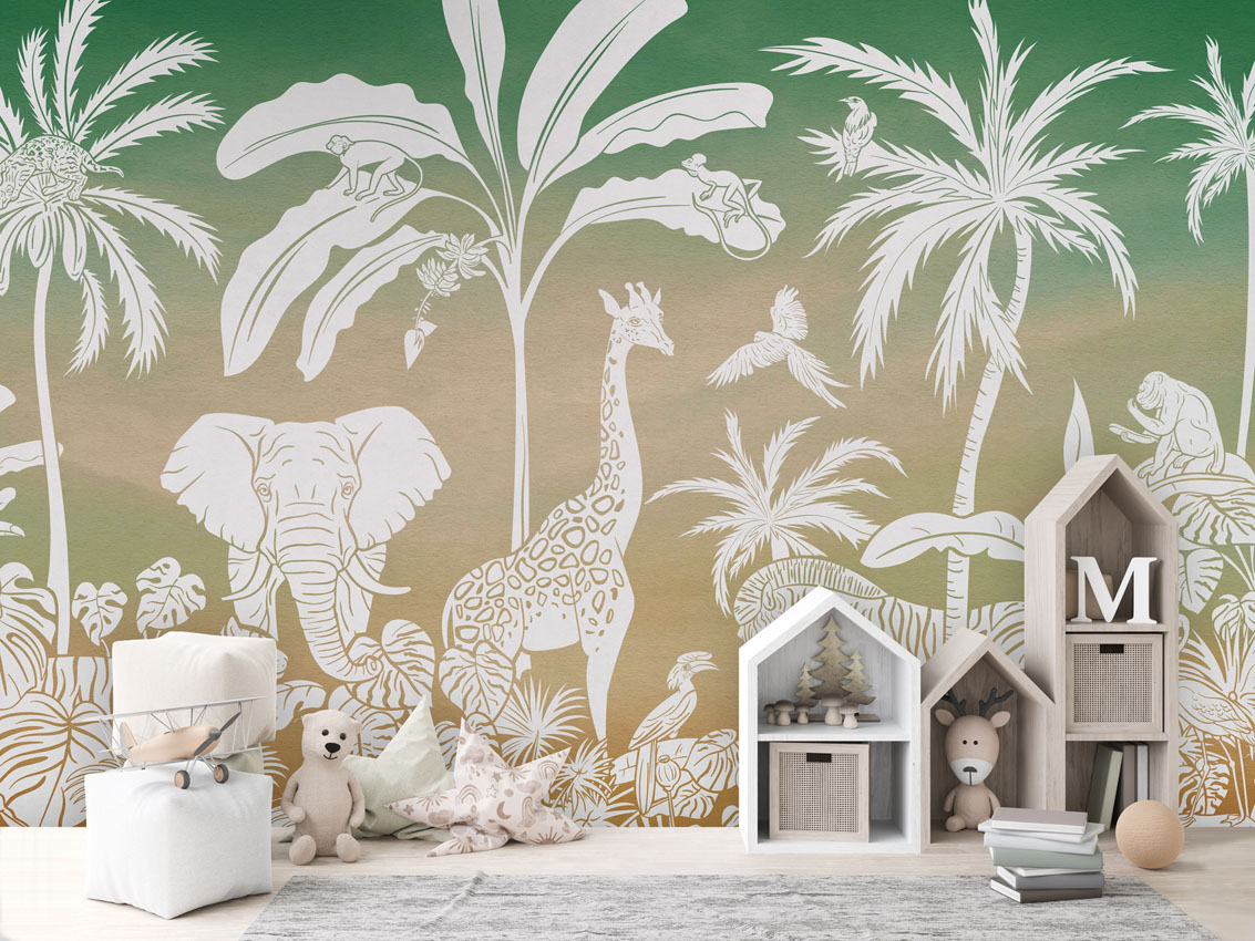 MONOCHROME_JUNGLE_GREEN_SKY_-_Mural_-_House_cabinets_-_Copy
