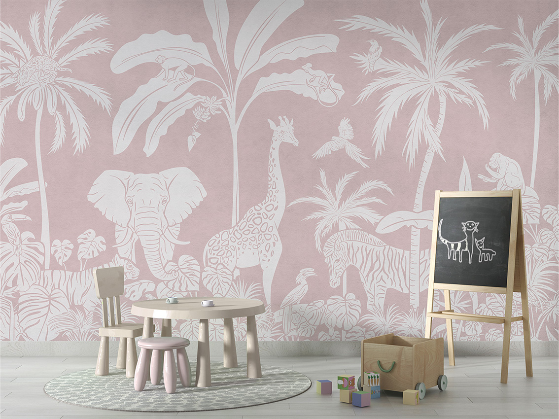 MONOCHROME_JUNGLE_PINK_-_Mural_-_School_board