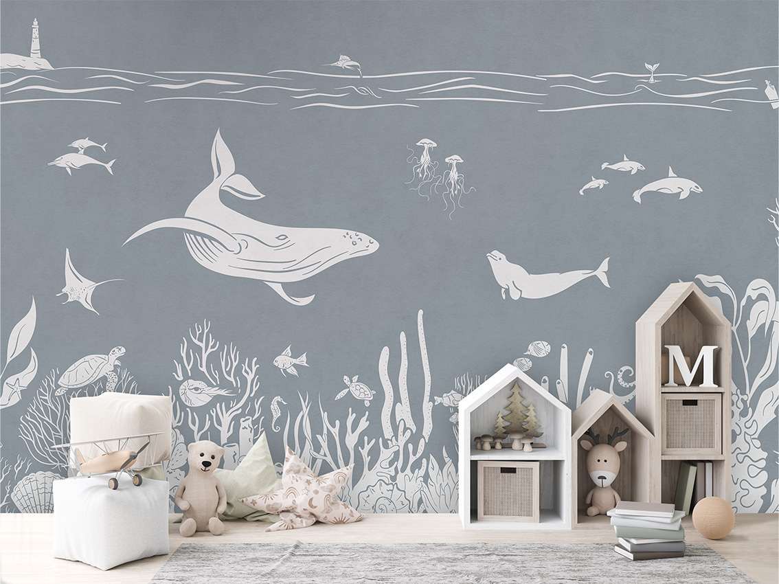 MONOCHROME_SEA_BLUE_-_Mural_-_House_cabinets