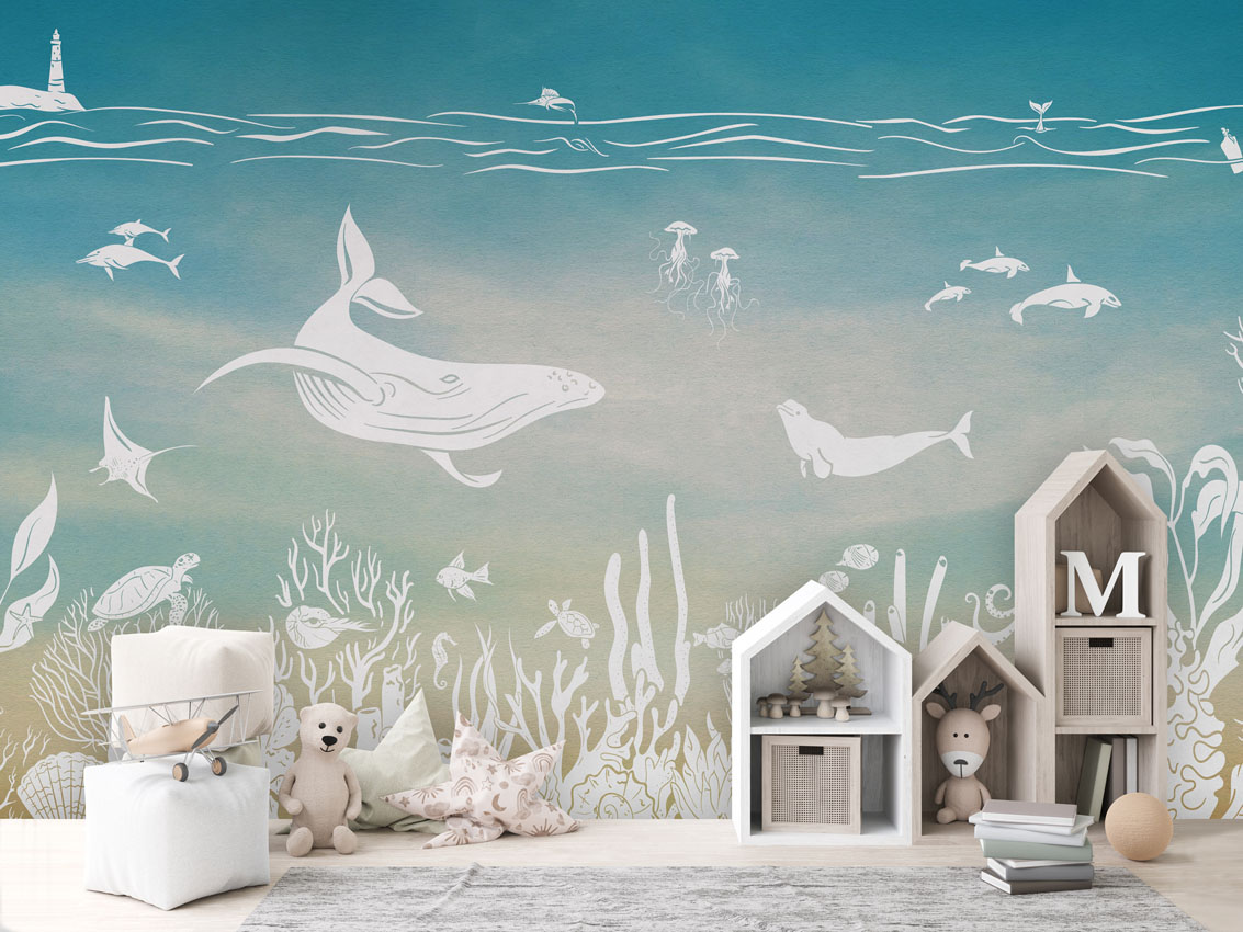 MONOCHROME_SEA_BLUE_AQUA_-_Mural_-_House_cabinets_-_Copy