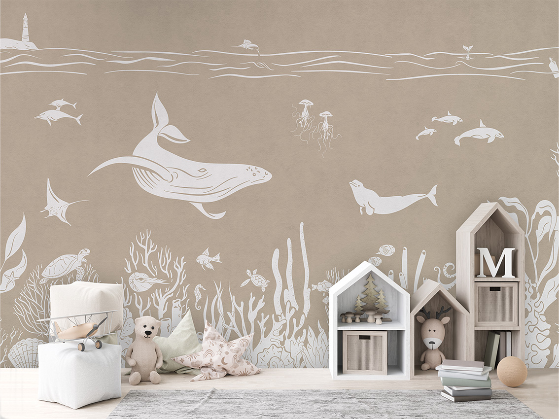 MONOCHROME_SEA_BROWN_-_Mural_-_House_cabinets