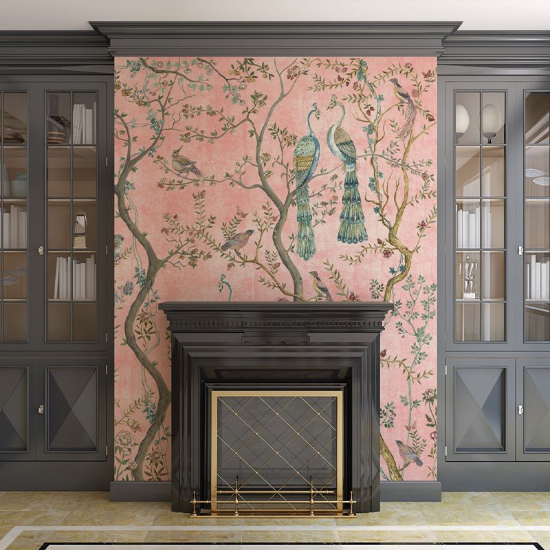 Peacock-Chinoiserie-in-Rose_tapet_vladila_2