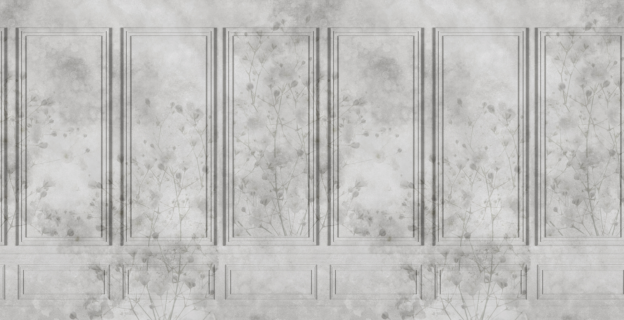 3d render of white classic interior with wooden floor