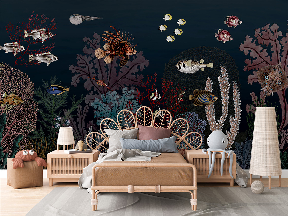 Roaring_Reef_-_Blue_-_Rotan_bed