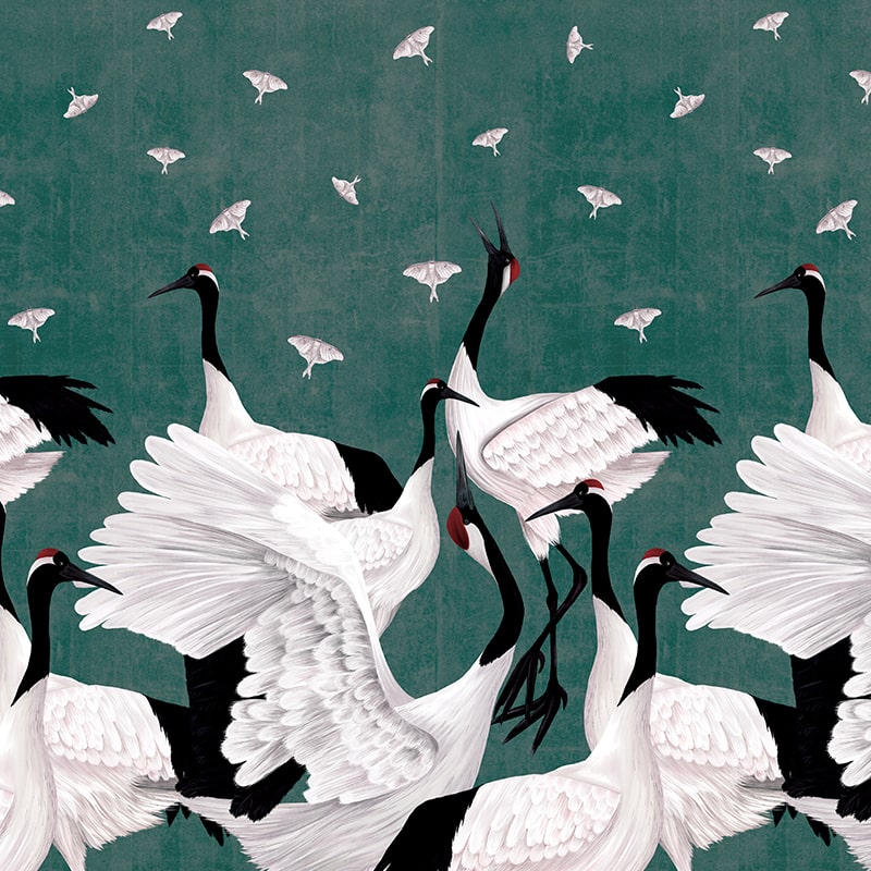 Tapet-Grus-Japonesis-in-Green-tapet-living