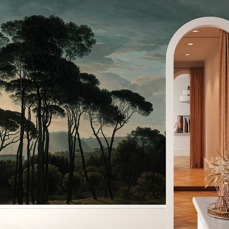Tapet-Umbrella-Pines-Dawn-tapet-bucatarie