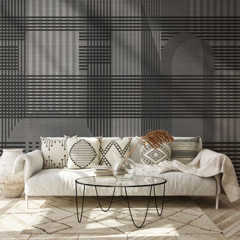 model-tapettaffy-grey-tartan-tapet-living