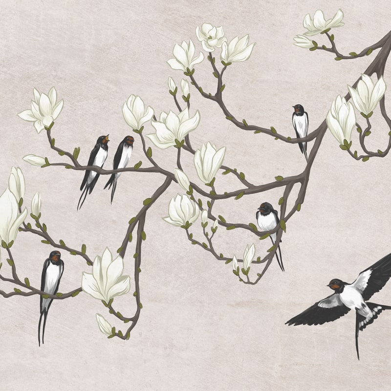 tapet-The-land-of-swallows-black-vladila-interior-design